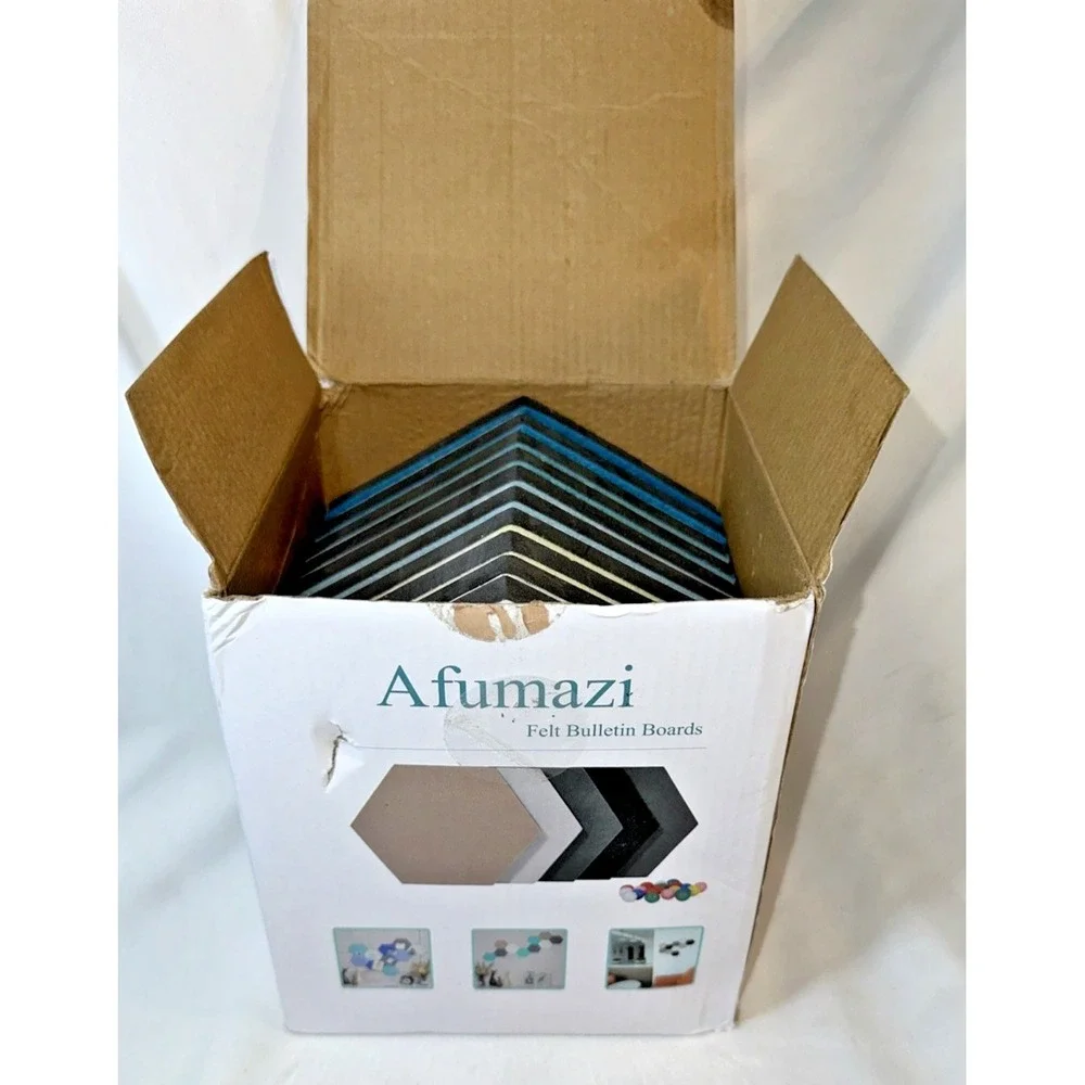 Afumazi Felt Bulletin Boards Hexagon Shape 10 count